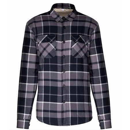 Kariban Sherpa Lined Checked Shirt Jacket
