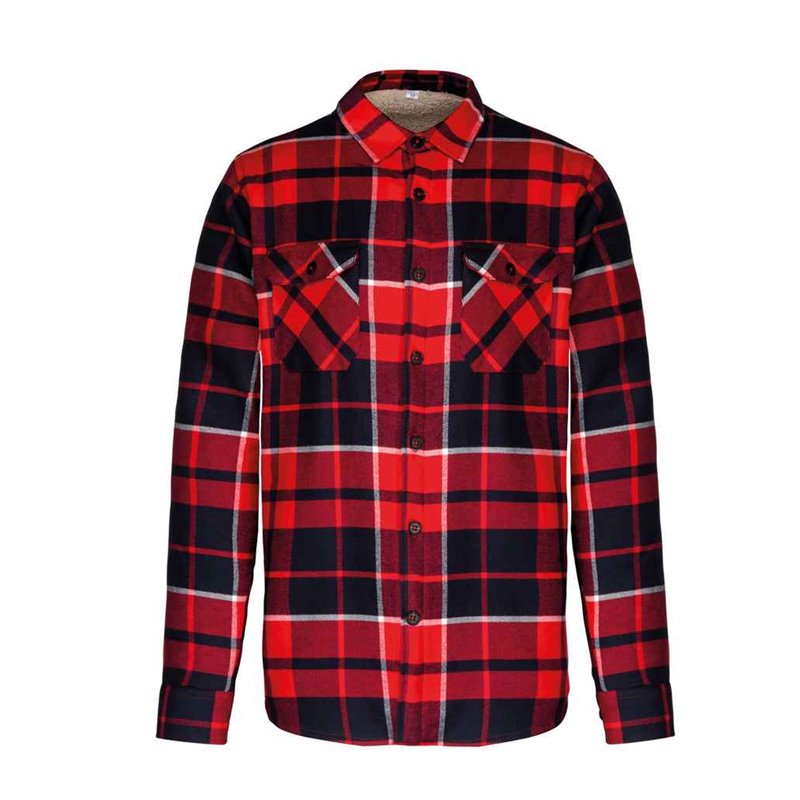 Kariban Sherpa Lined Checked Shirt Jacket