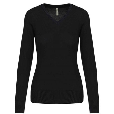 Kariban Ladies Cotton Acrylic V Neck Sweater