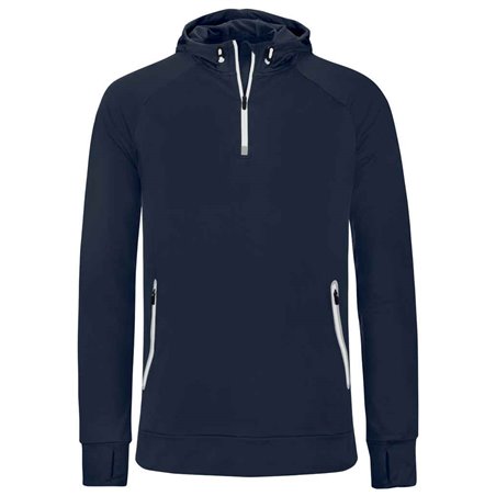 Proact Zip Neck Hooded Sweatshirt