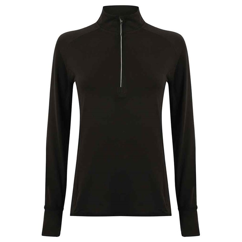 Tombo Ladies Long Sleeve Zip Neck Performance Top