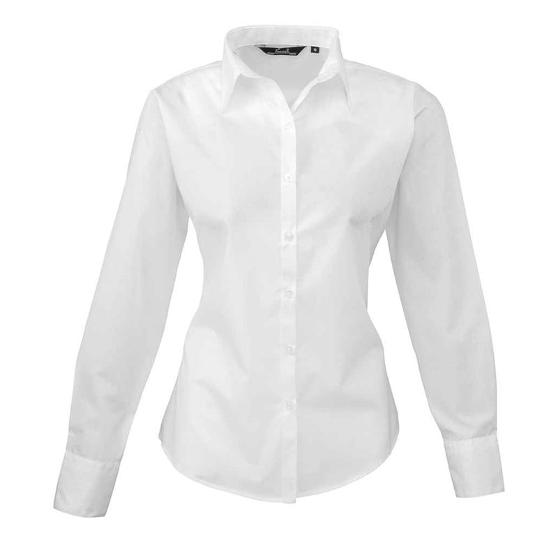 Premier Ladies Long Sleeve Poplin Blouse