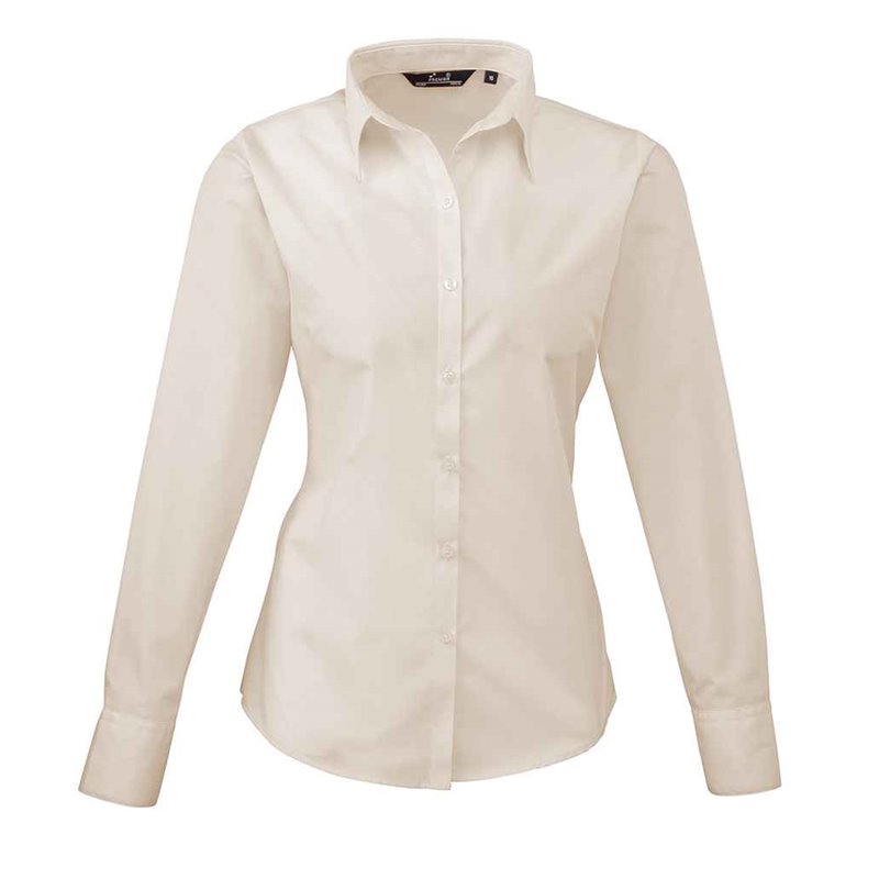 Premier Ladies Long Sleeve Poplin Blouse