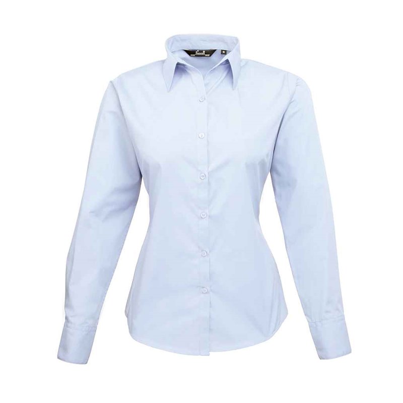 Premier Ladies Long Sleeve Poplin Blouse