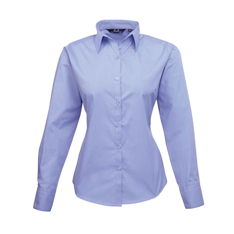 Premier Ladies Long Sleeve Poplin Blouse