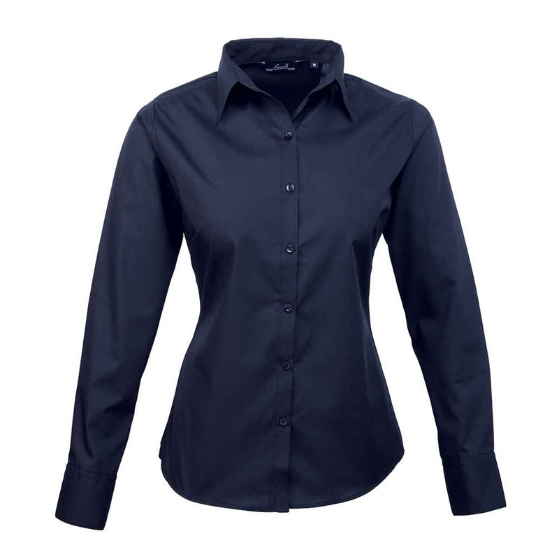 Premier Ladies Long Sleeve Poplin Blouse