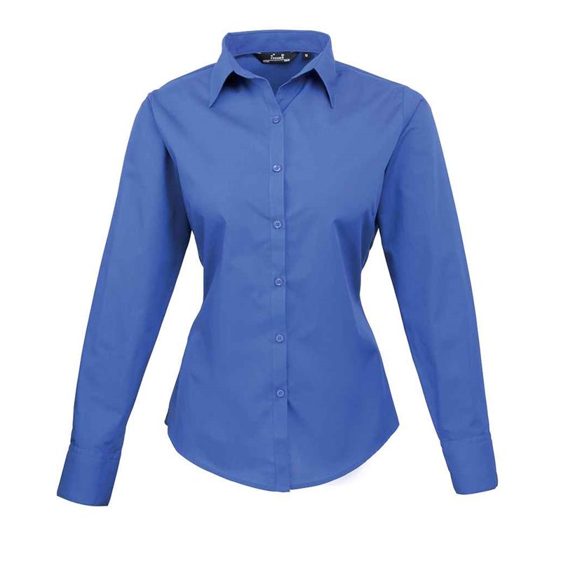 Premier Ladies Long Sleeve Poplin Blouse
