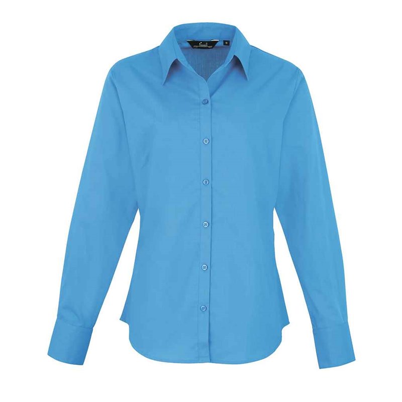 Premier Ladies Long Sleeve Poplin Blouse