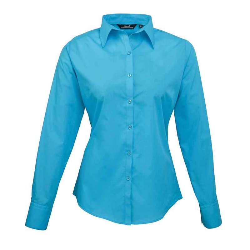 Premier Ladies Long Sleeve Poplin Blouse