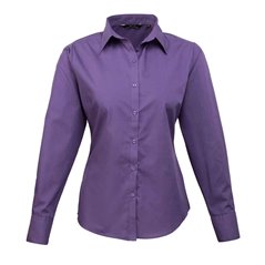Premier Ladies Long Sleeve Poplin Blouse