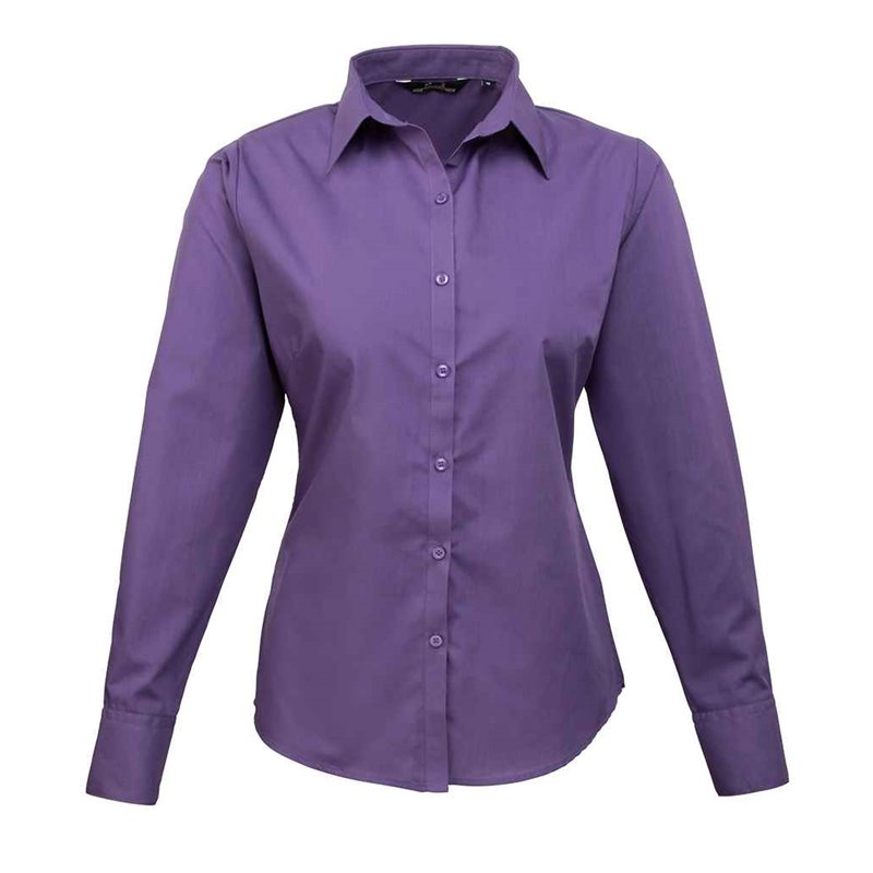 Premier Ladies Long Sleeve Poplin Blouse