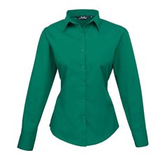 Premier Ladies Long Sleeve Poplin Blouse