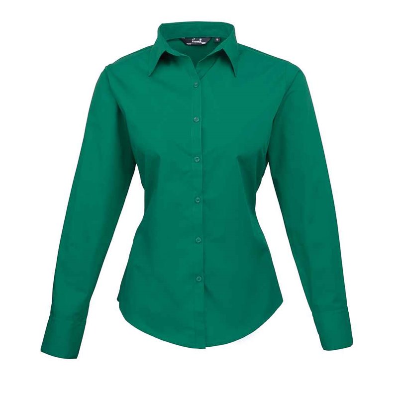 Premier Ladies Long Sleeve Poplin Blouse