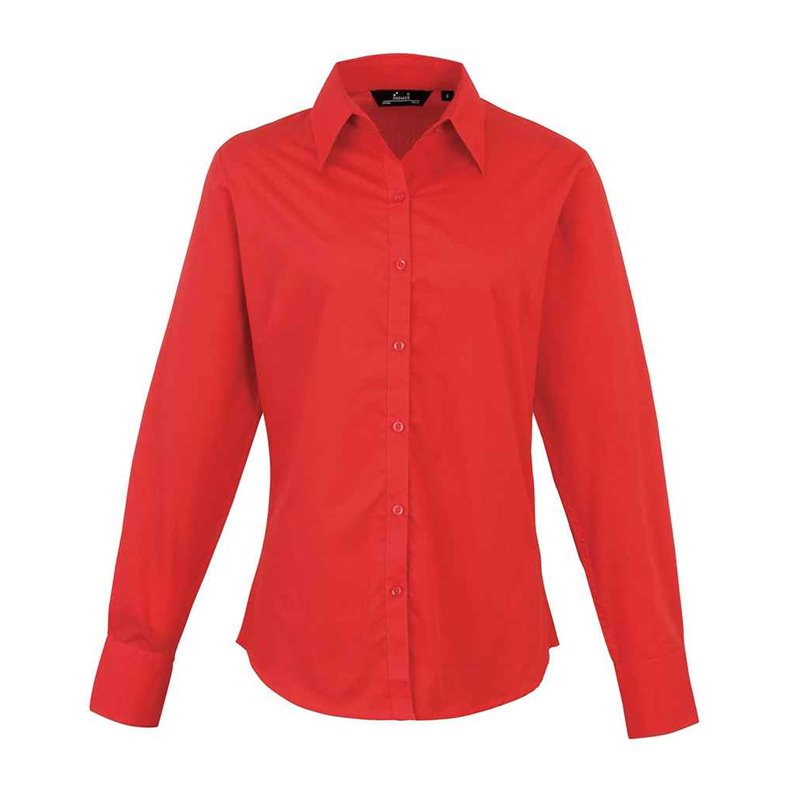 Premier Ladies Long Sleeve Poplin Blouse