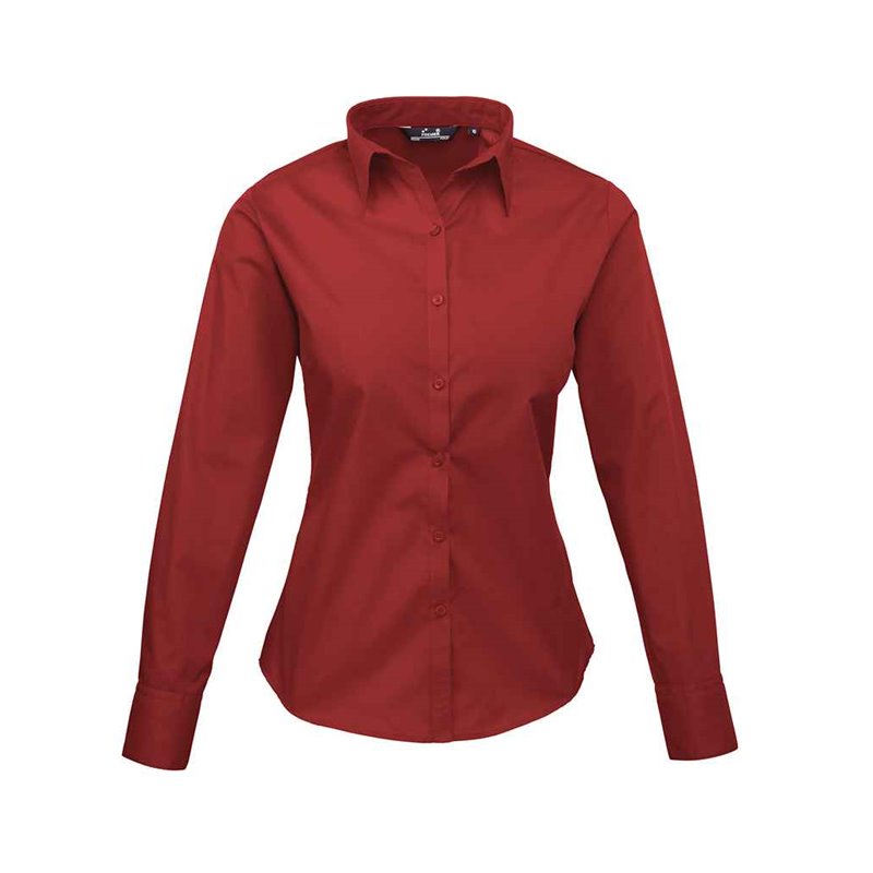 Premier Ladies Long Sleeve Poplin Blouse