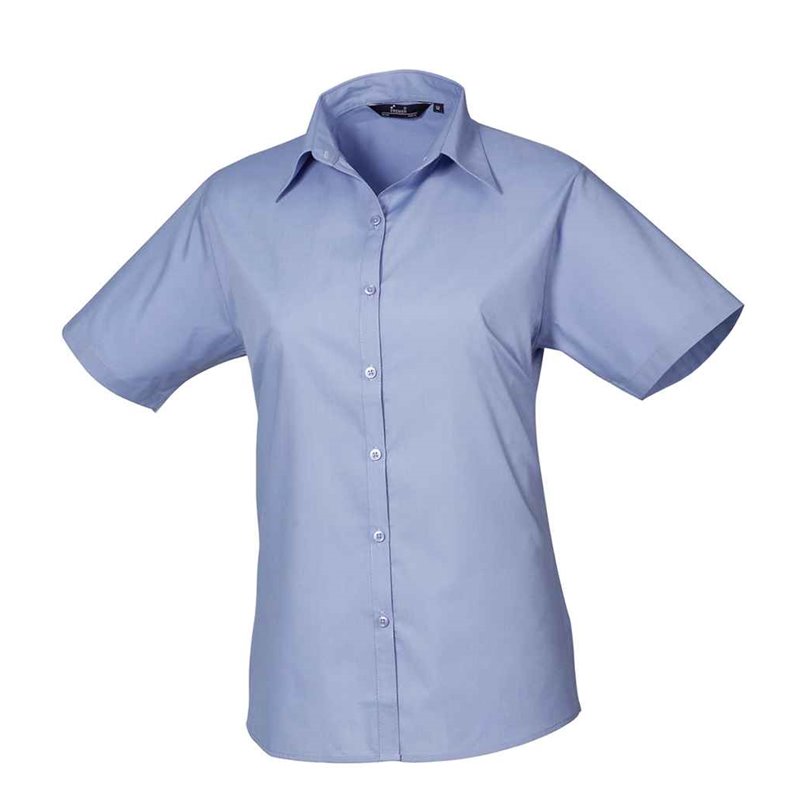 Premier Ladies Short Sleeve Poplin Blouse