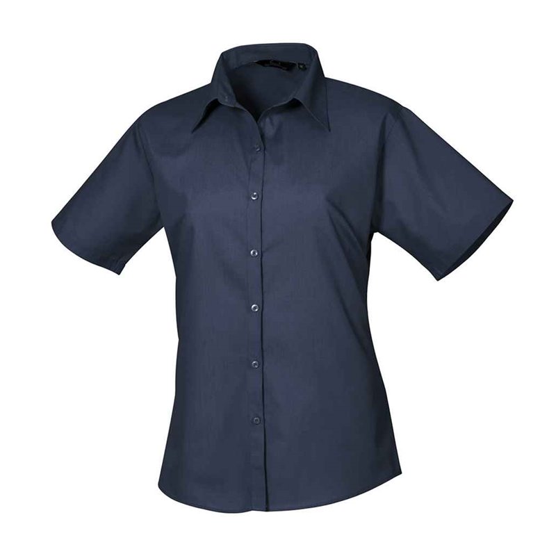Premier Ladies Short Sleeve Poplin Blouse