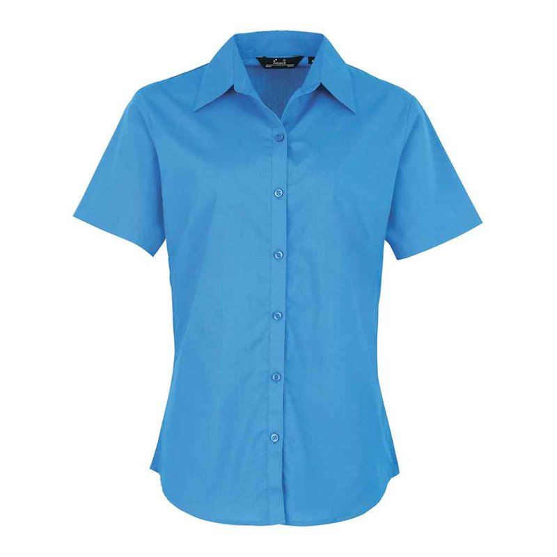 Premier Ladies Short Sleeve Poplin Blouse
