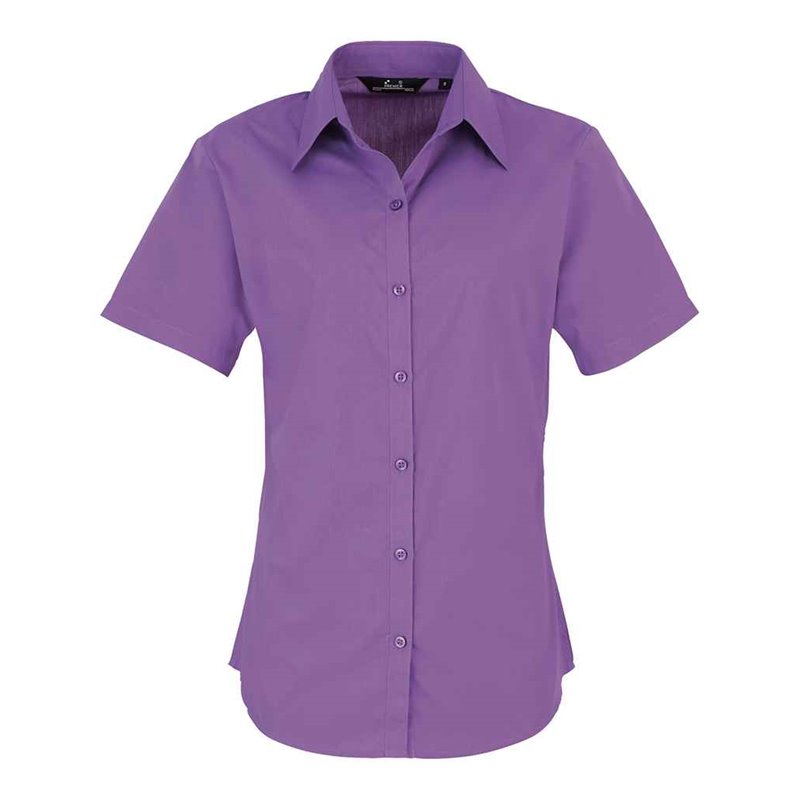 Premier Ladies Short Sleeve Poplin Blouse