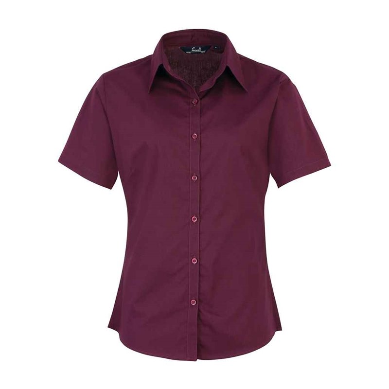 Premier Ladies Short Sleeve Poplin Blouse