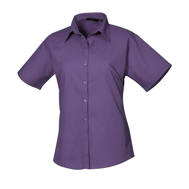 Premier Ladies Short Sleeve Poplin Blouse