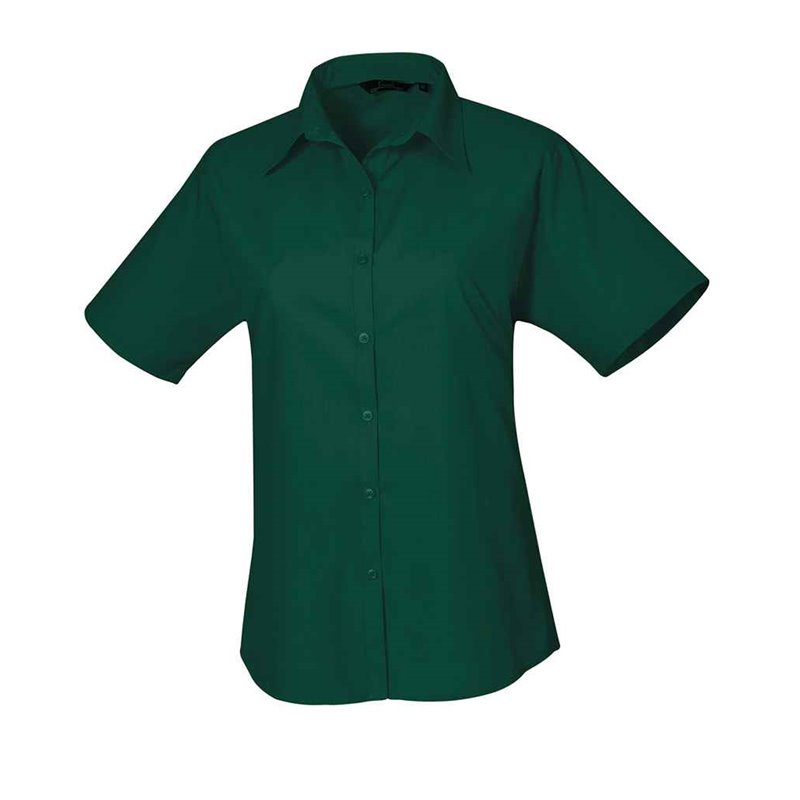 Premier Ladies Short Sleeve Poplin Blouse