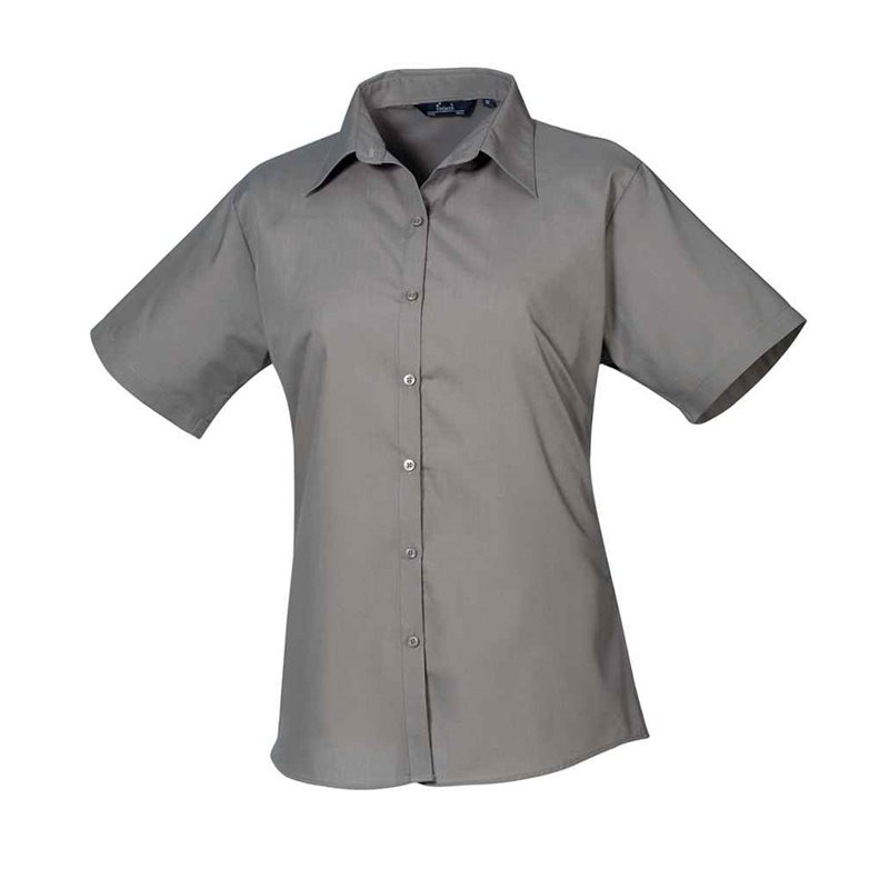 Premier Ladies Short Sleeve Poplin Blouse