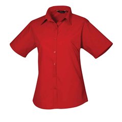 Premier Ladies Short Sleeve Poplin Blouse