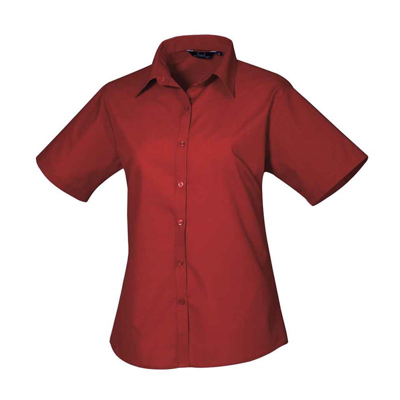Premier Ladies Short Sleeve Poplin Blouse