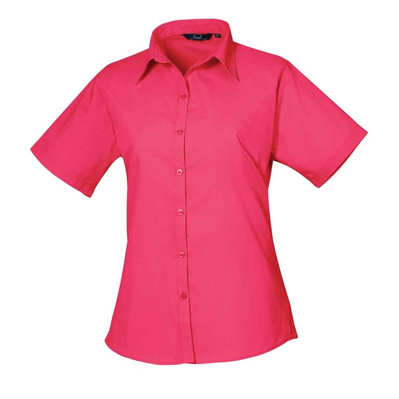 Premier Ladies Short Sleeve Poplin Blouse