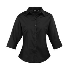 Premier Ladies 3/4 Sleeve Poplin Blouse