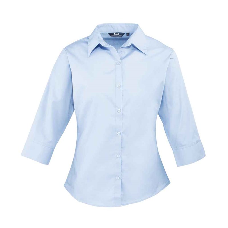 Premier Ladies 3/4 Sleeve Poplin Blouse