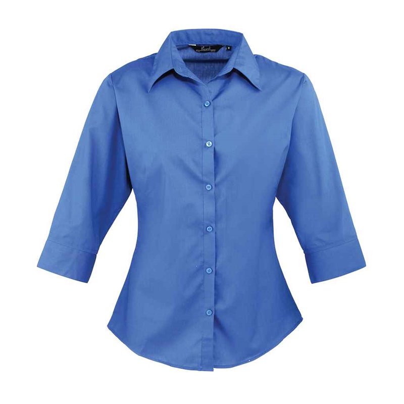 Premier Ladies 3/4 Sleeve Poplin Blouse