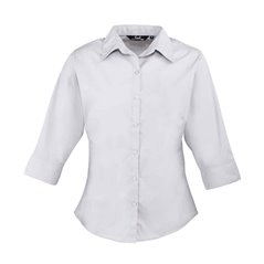 Premier Ladies 3/4 Sleeve Poplin Blouse