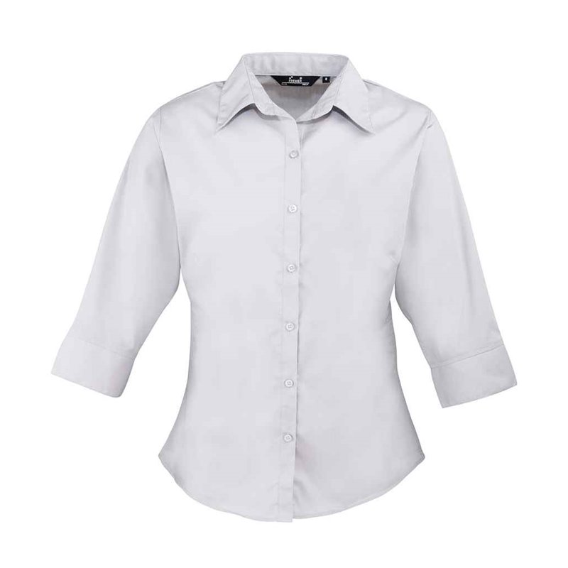 Premier Ladies 3/4 Sleeve Poplin Blouse