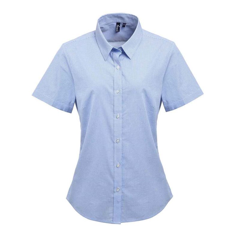 Premier Ladies Gingham Short Sleeve Shirt