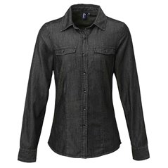 Premier Ladies Jeans Stitch Denim Shirt