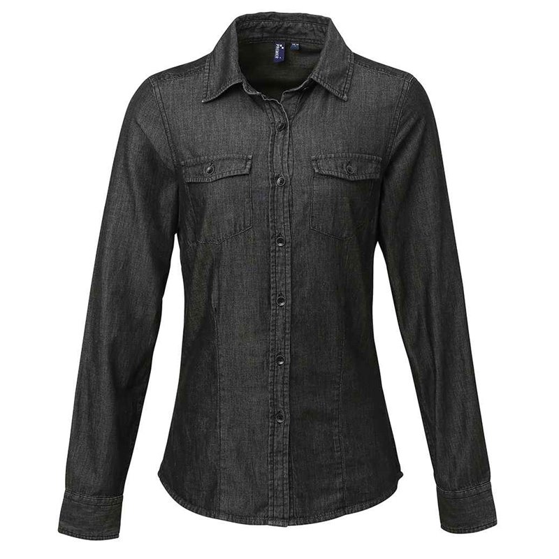 Premier Ladies Jeans Stitch Denim Shirt