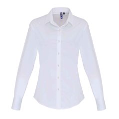 Premier Ladies Long Sleeve Stretch Fit Poplin Shirt