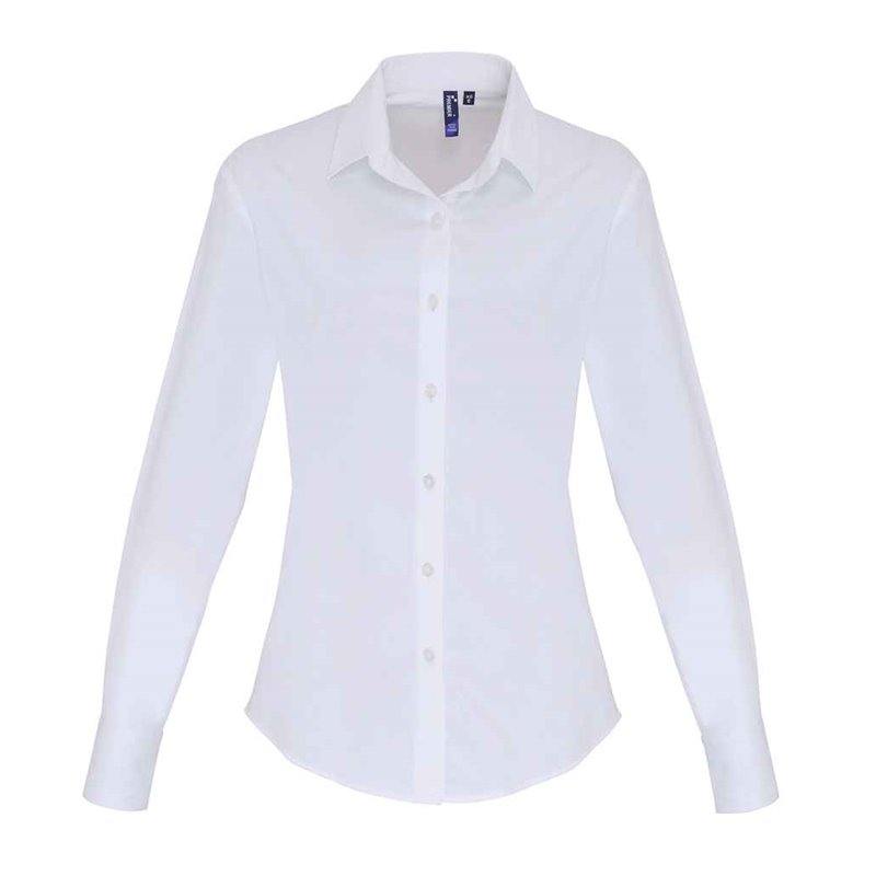 Premier Ladies Long Sleeve Stretch Fit Poplin Shirt