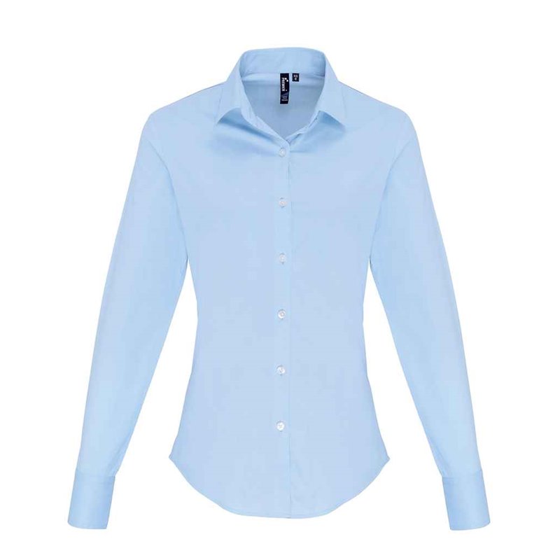 Premier Ladies Long Sleeve Stretch Fit Poplin Shirt