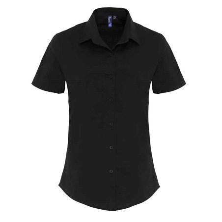 Premier Ladies Short Sleeve Stretch Fit Poplin Shirt