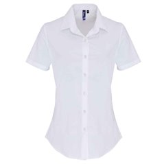 Premier Ladies Short Sleeve Stretch Fit Poplin Shirt