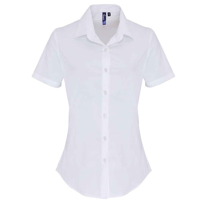 Premier Ladies Short Sleeve Stretch Fit Poplin Shirt