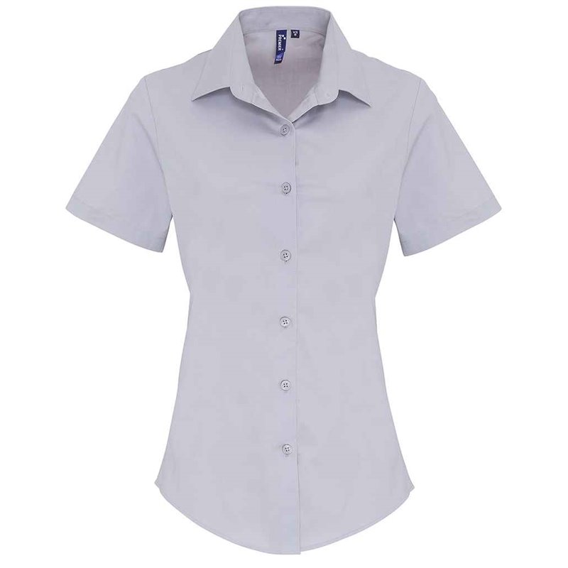 Premier Ladies Short Sleeve Stretch Fit Poplin Shirt