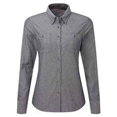 Premier Ladies Organic Fairtrade Long Sleeve Chambray Shirt
