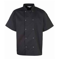 Premier Unisex Short Sleeve Stud Front Chef's Jacket