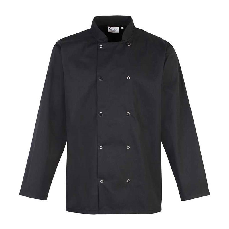 Premier Unisex Long Sleeve Stud Front Chef's Jacket