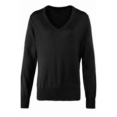 Premier Ladies Knitted Cotton Acrylic V Neck Sweater