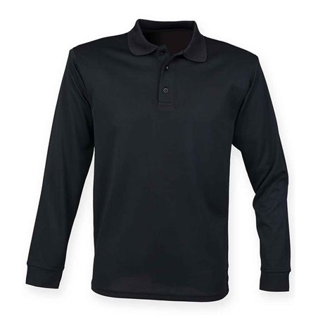 Henbury Unisex Long Sleeve Coolplus® Piqué Polo Shirt